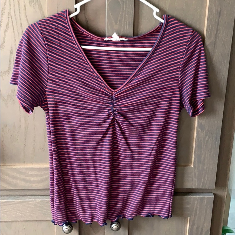Blue and red stripped shirt